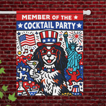 Personalized Cavalier Cocktail Politics Garden Flag 24.5'' × 32''