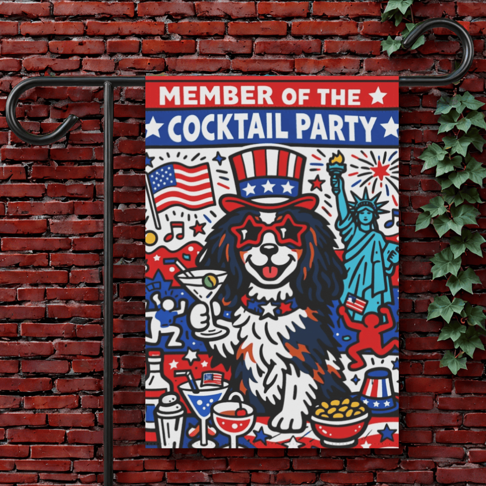 Personalized Cavalier Cocktail Politics Garden Flag 12'' × 18''