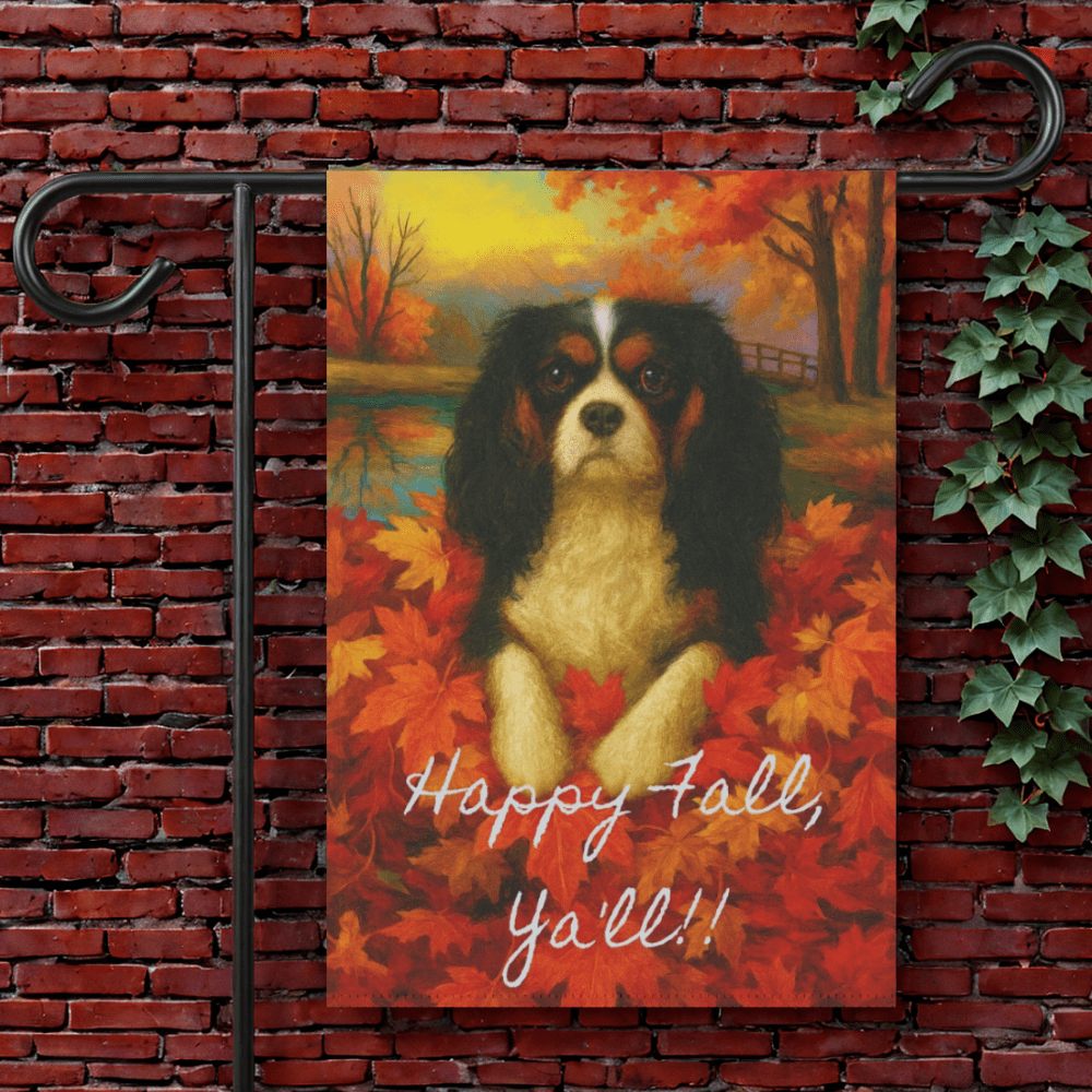 Tricolor Cavalier Fall Ya'll Garden Flag 12'' × 18''