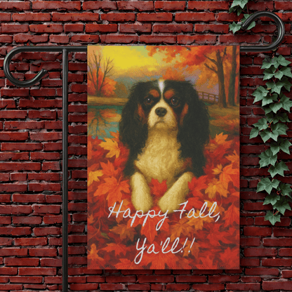 Tricolor Cavalier Fall Ya'll Garden Flag 12'' × 18''