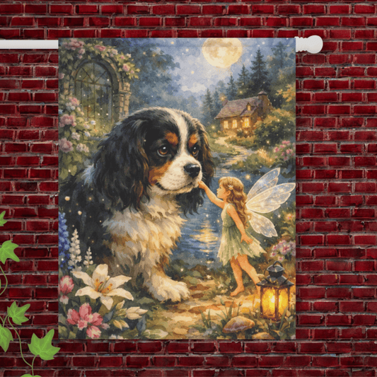 Personalized Cavalier Fantasy Fairy Garden Flag 24.5'' × 32''