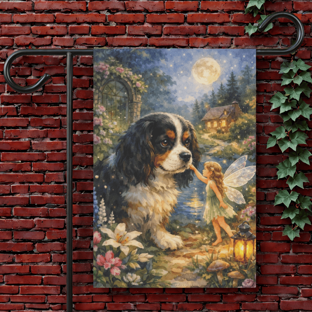 Personalized Cavalier Fantasy Fairy Garden Flag 12'' × 18''
