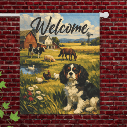 Personalized Cavalier Farm Animals Yard Flag 24.5'' × 32''