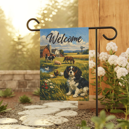 Personalized Cavalier Farm Animals Yard Flag