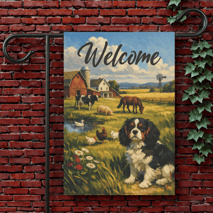 Personalized Cavalier Farm Animals Yard Flag 12'' × 18''