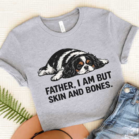 Personalized Cavalier Dad Skin Bones Unisex Tshirt Athletic Heather