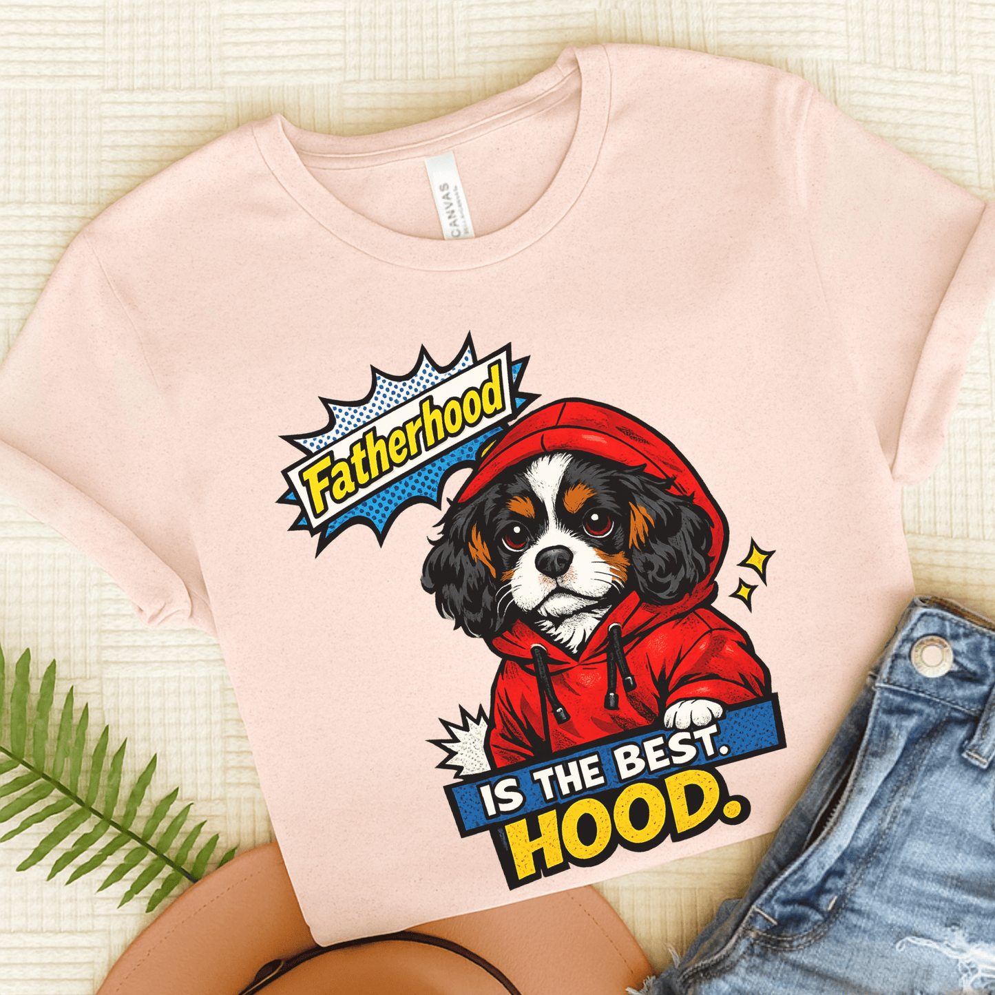 Personalized Cavalier Fatherhood Unisex TShirt Soft Pink