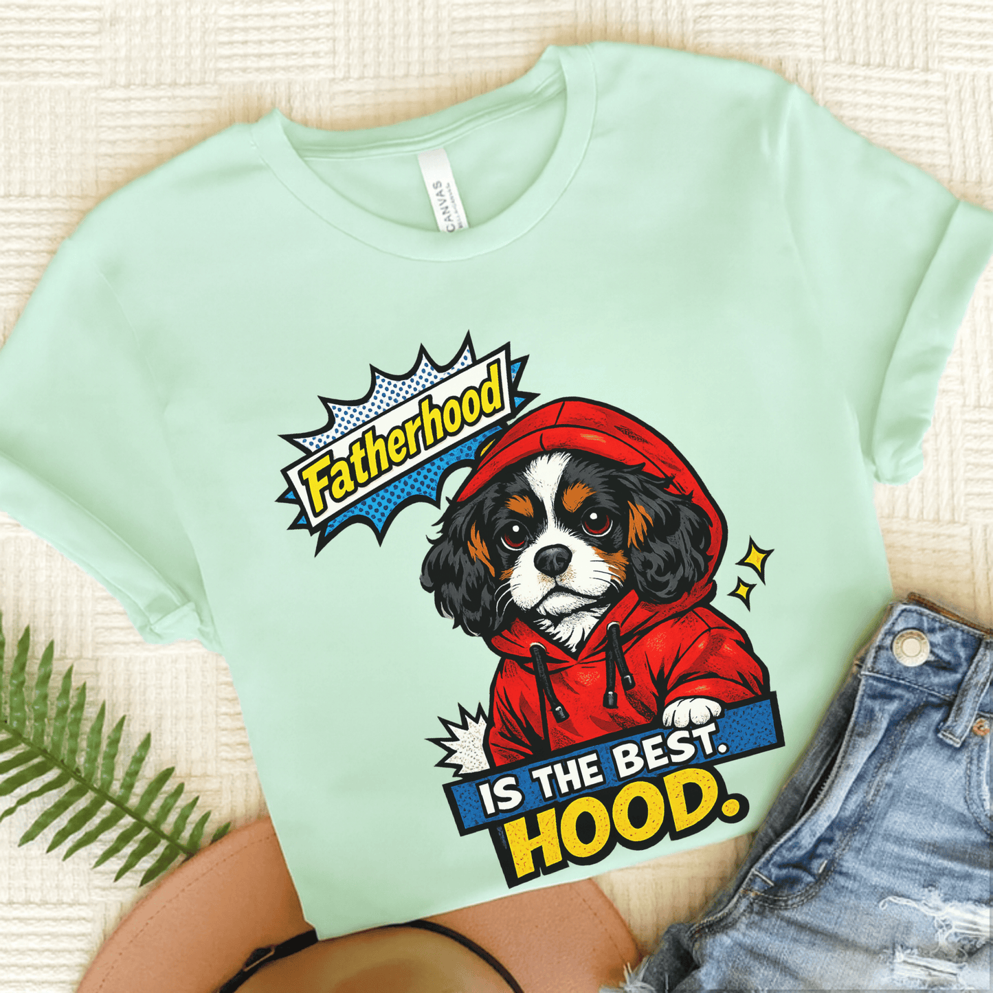 Personalized Cavalier Fatherhood Unisex TShirt Heather Mint