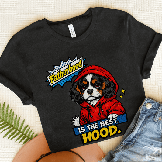 Personalized Cavalier Fatherhood Unisex TShirt Dark Grey Heather