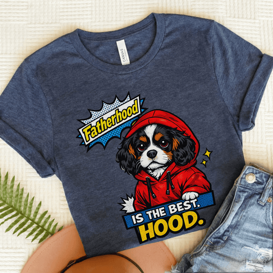 Personalized Cavalier Fatherhood Unisex TShirt Heather Navy