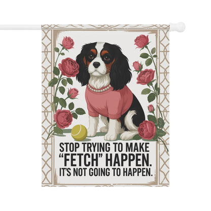 Tricolor Cavalier Fetch Garden Flag