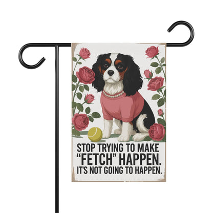Tricolor Cavalier Fetch Garden Flag