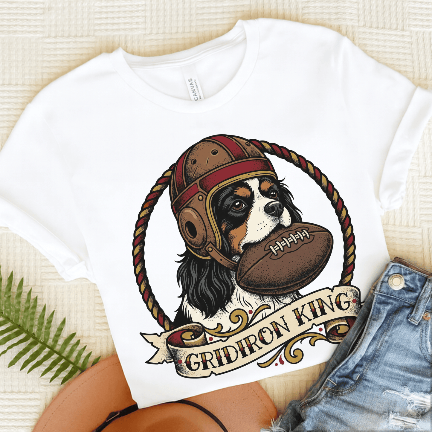 Personalized Cavalier Football Gridiron Unisex TShirt White