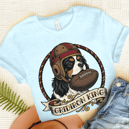 Personalized Cavalier Football Gridiron Unisex TShirt Heather Ice Blue