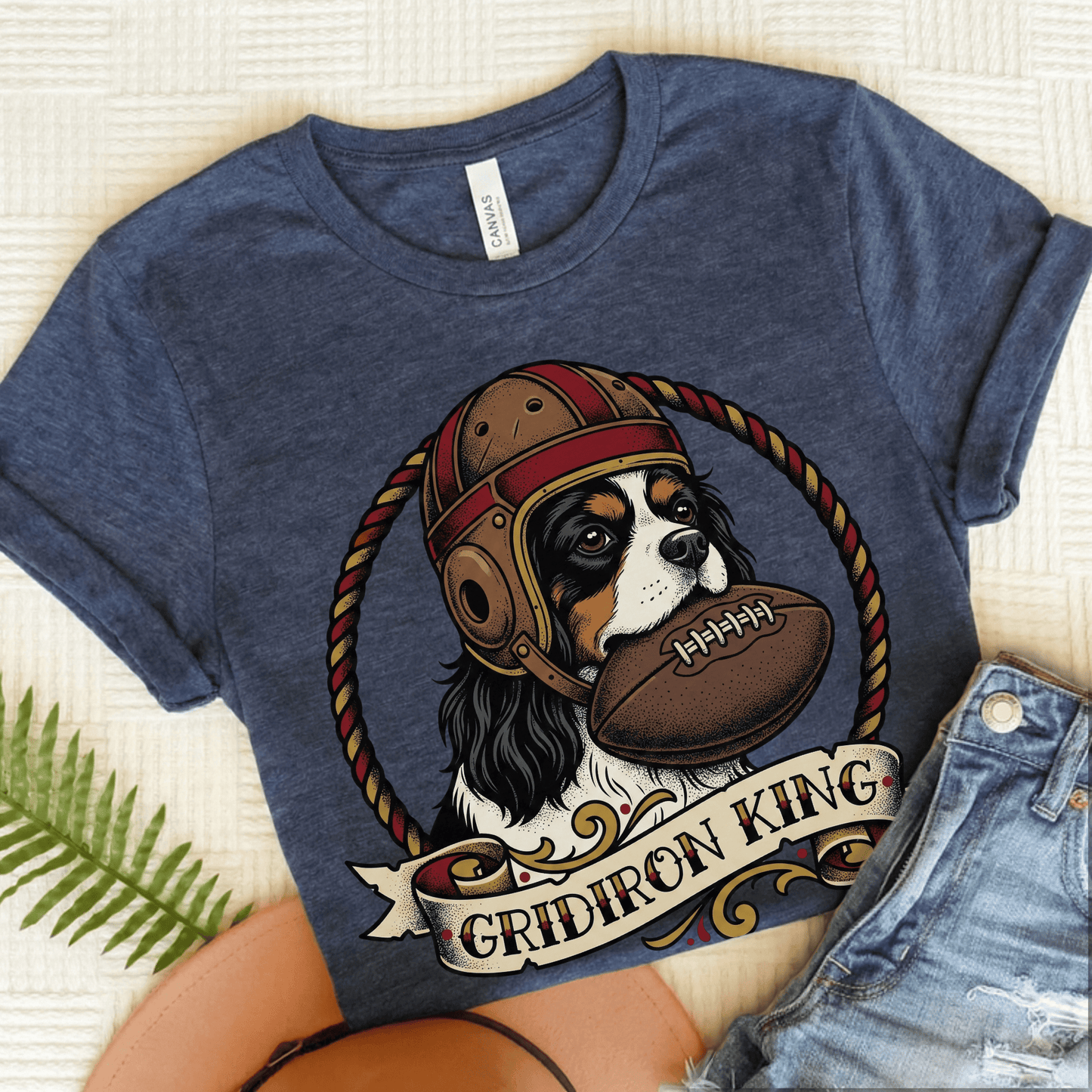 Personalized Cavalier Football Gridiron Unisex TShirt Heather Navy
