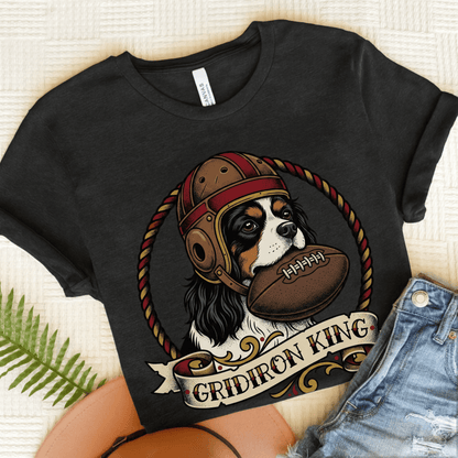 Personalized Cavalier Football Gridiron Unisex TShirt Dark Grey Heather