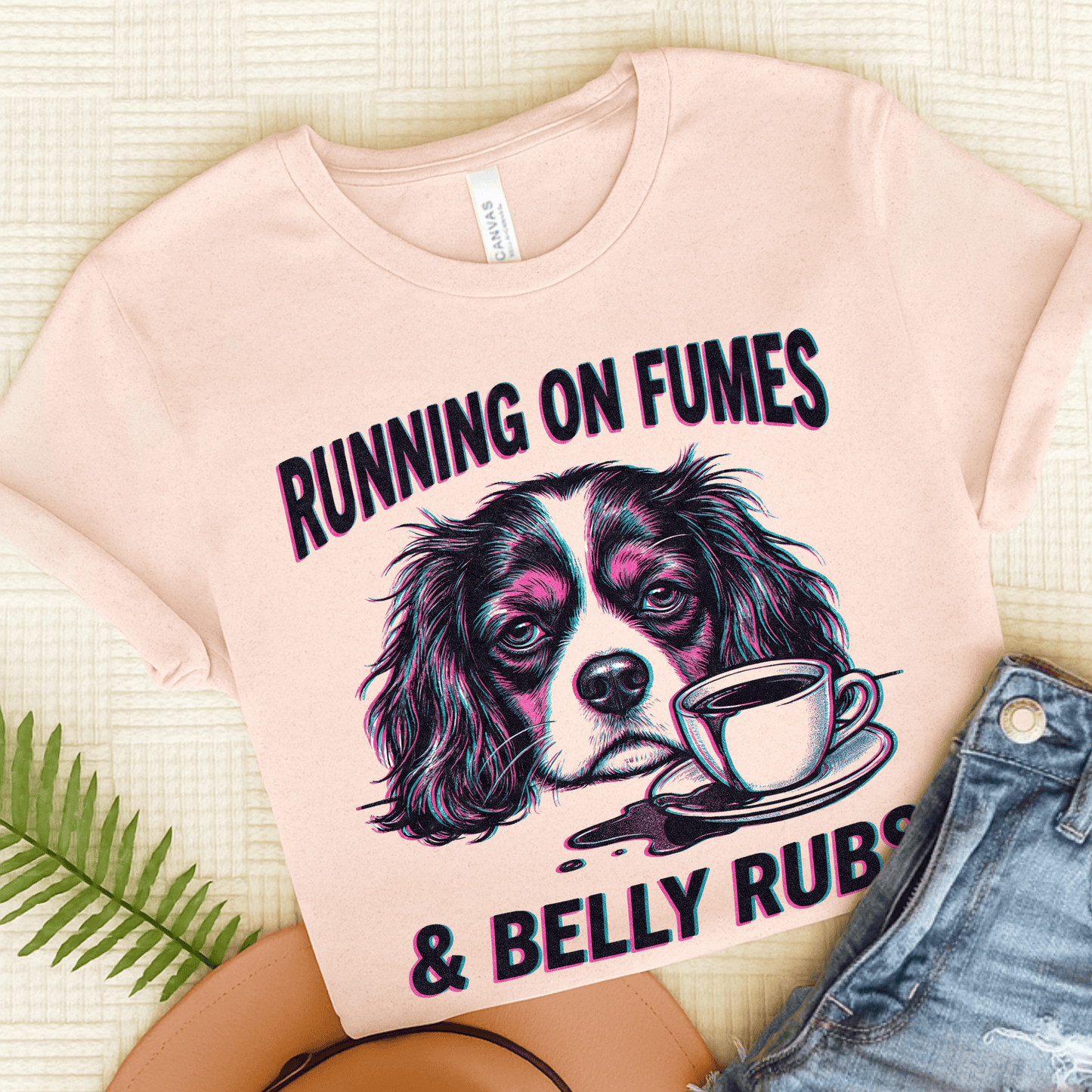 Cavalier Belly Rubs Unisex TShirt Soft Pink