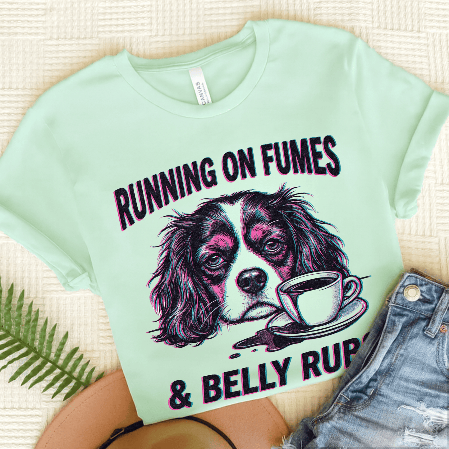 Cavalier Belly Rubs Unisex TShirt Heather Mint