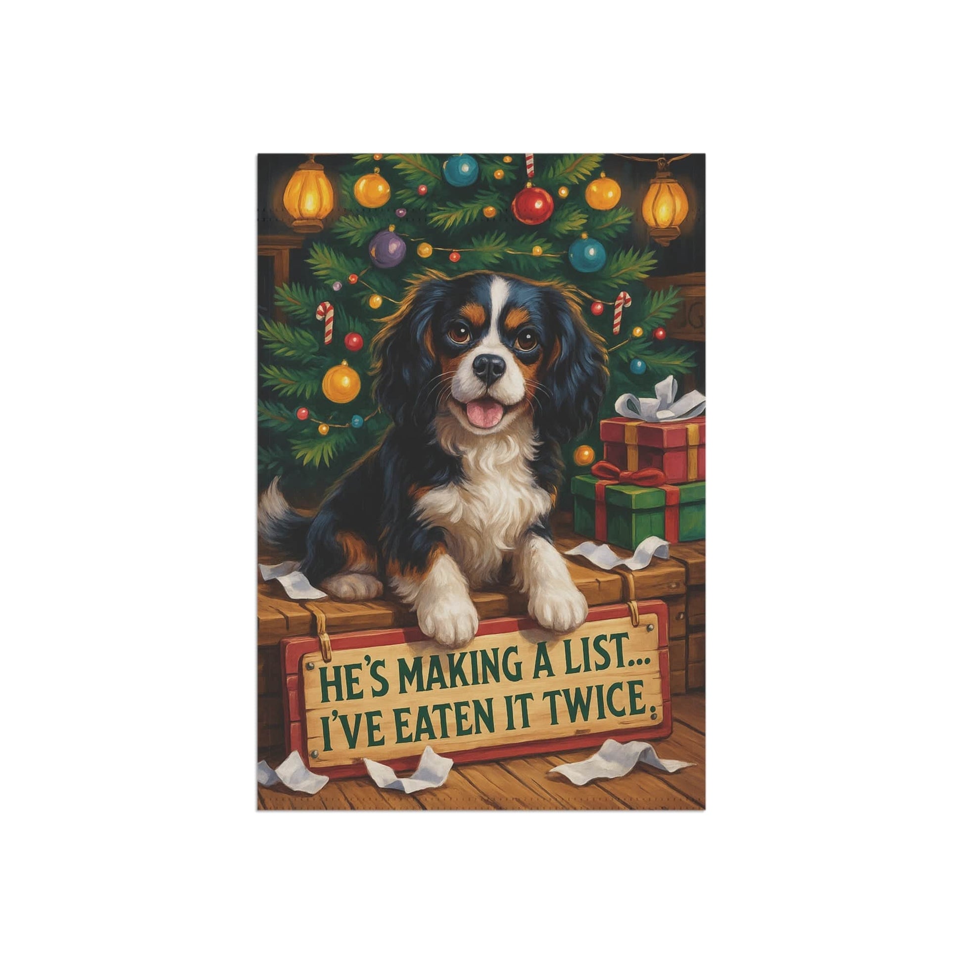 Tricolor Cavalier Funny Christmas Flag