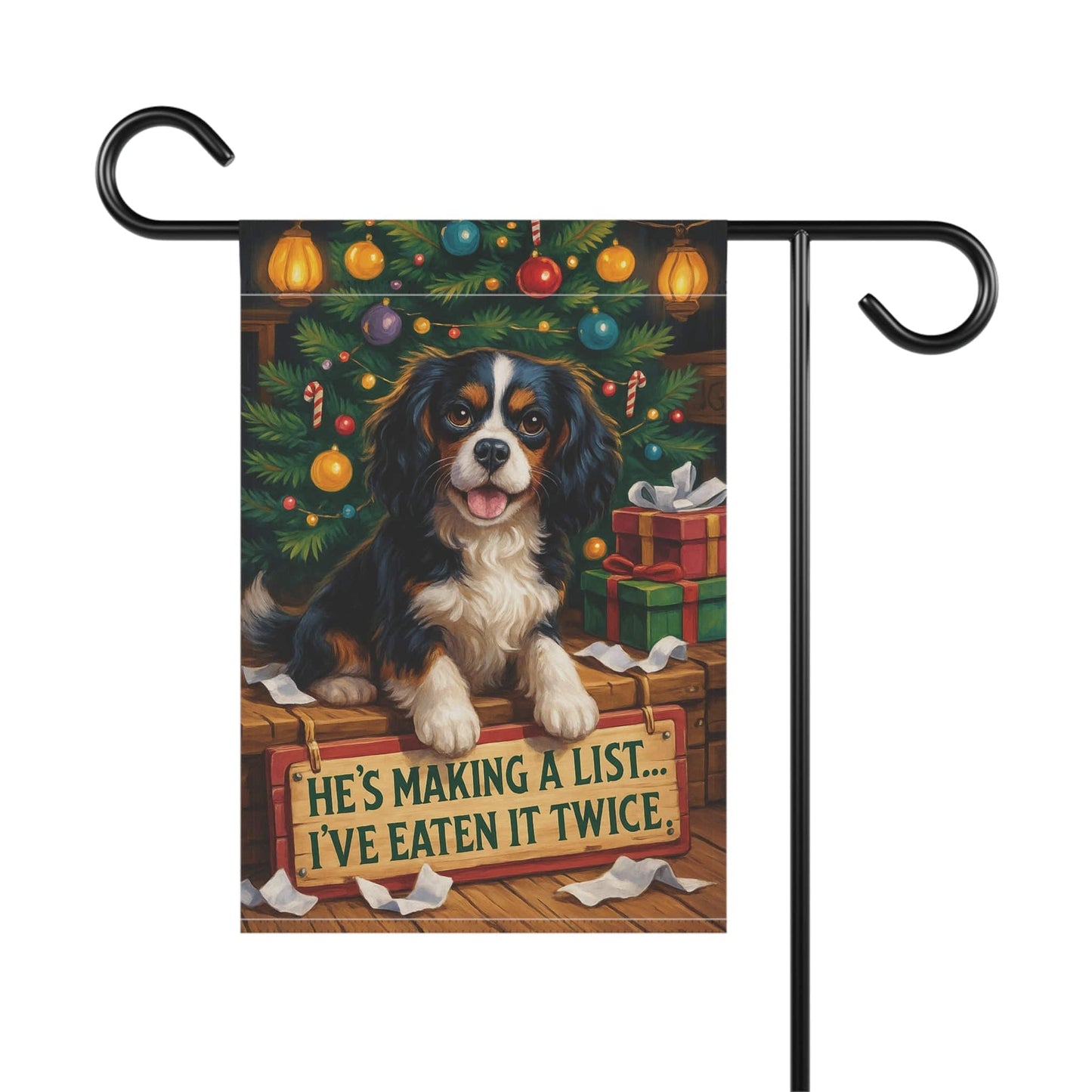 Tricolor Cavalier Funny Christmas Flag