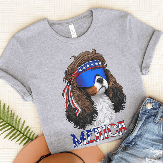 Personalized Cavalier Merica USA Unisex Tshirt Athletic Heather