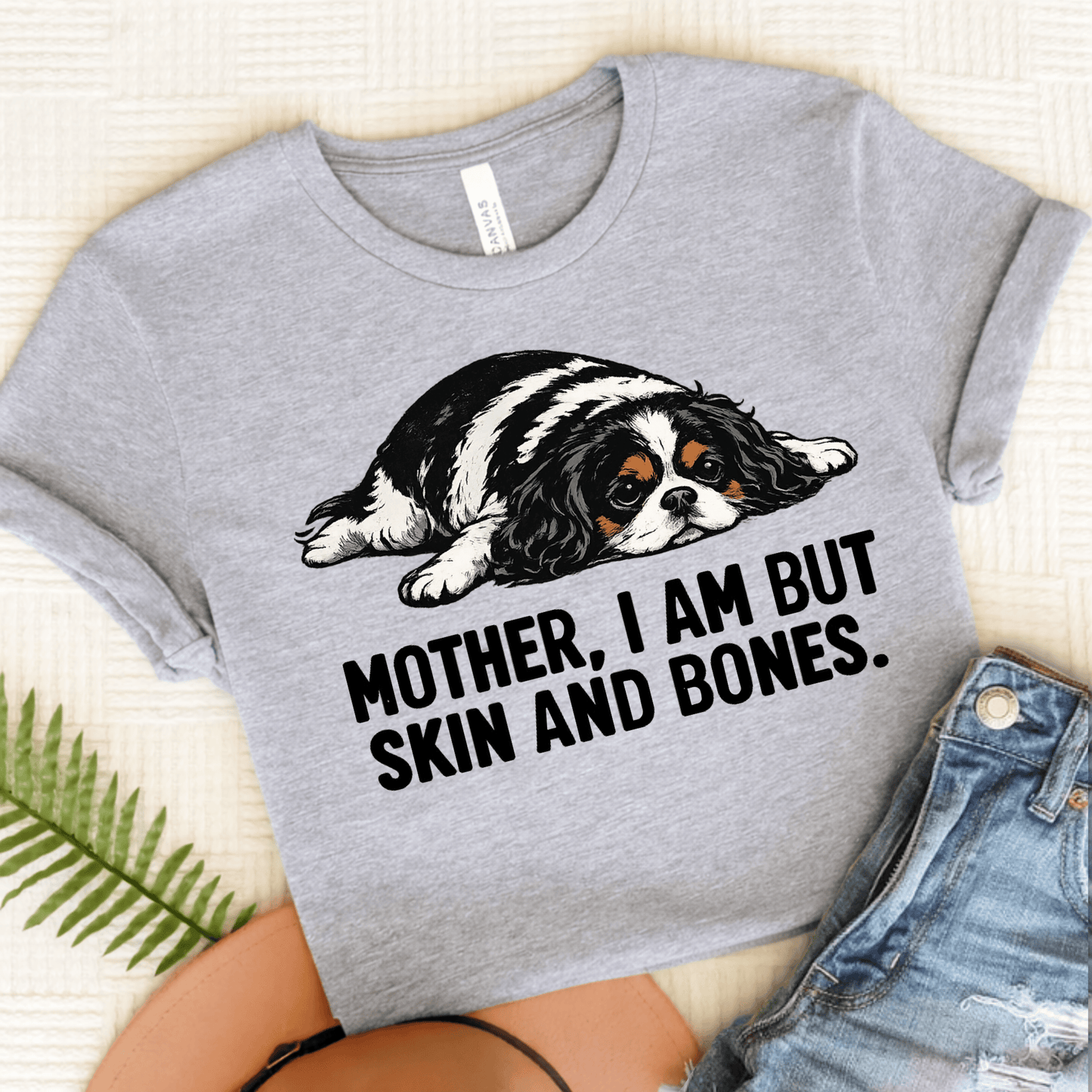 Personalized Cavalier Mom Skin Bones Unisex Tshirt Athletic Heather
