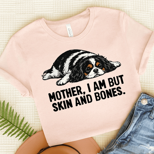 Personalized Cavalier Mom Skin Bones Unisex Tshirt Soft Pink