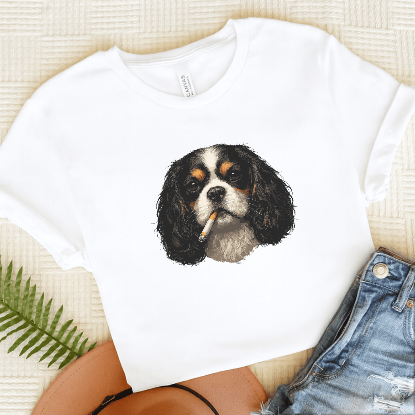 Personalized Cavalier Dramatic Unisex TShirt White