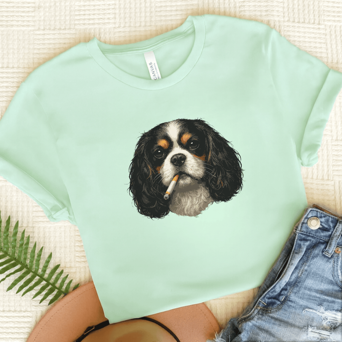 Personalized Cavalier Dramatic Unisex TShirt Heather Mint