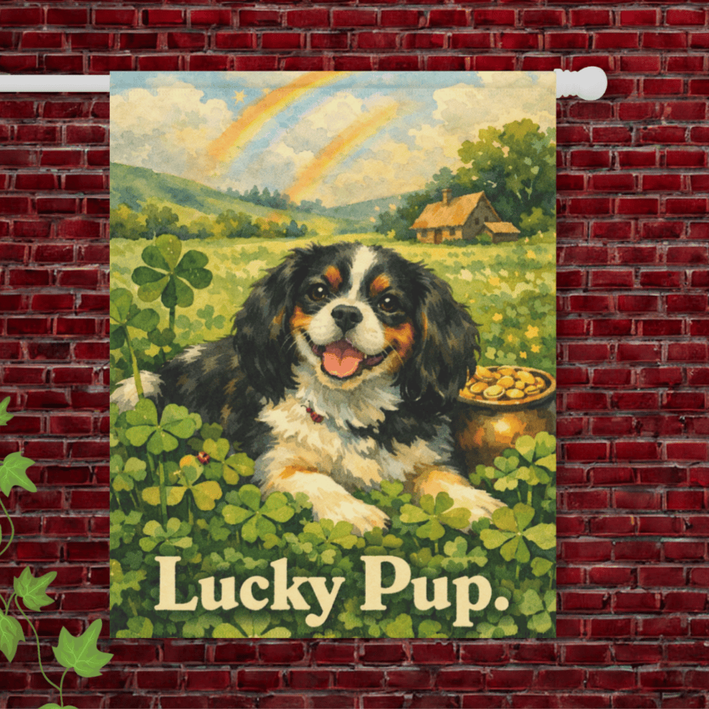 Personalized Cavalier St Patricks Day Garden Flag 24.5'' × 32''