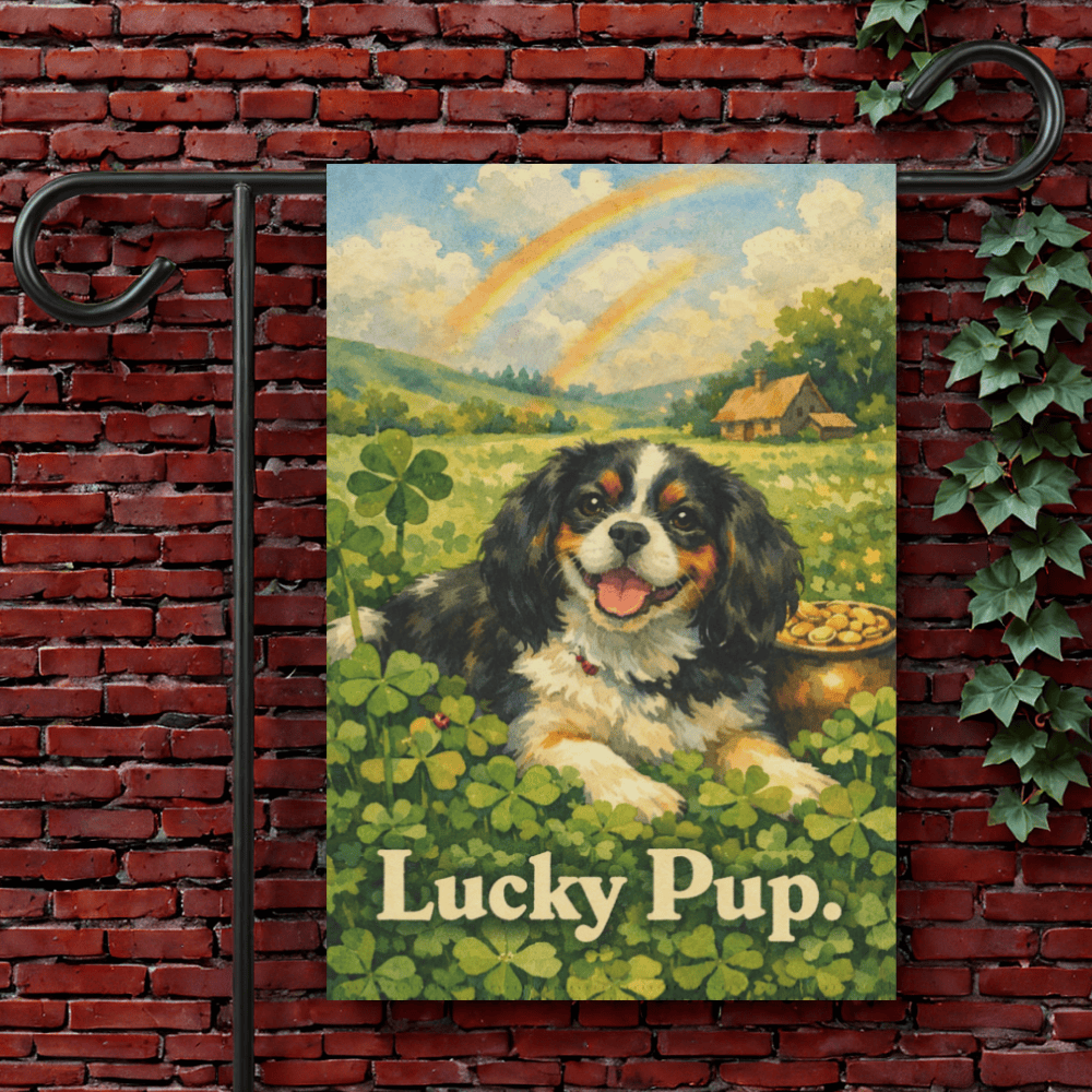 Personalized Cavalier St Patricks Day Garden Flag 12'' × 18''