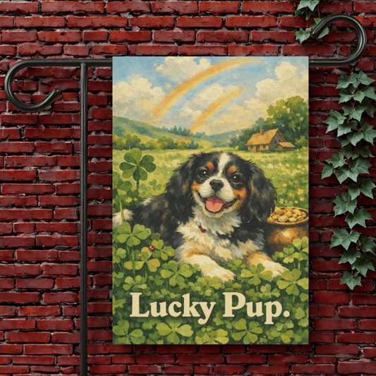 Personalized Cavalier St Patricks Day Garden Flag 12'' × 18''