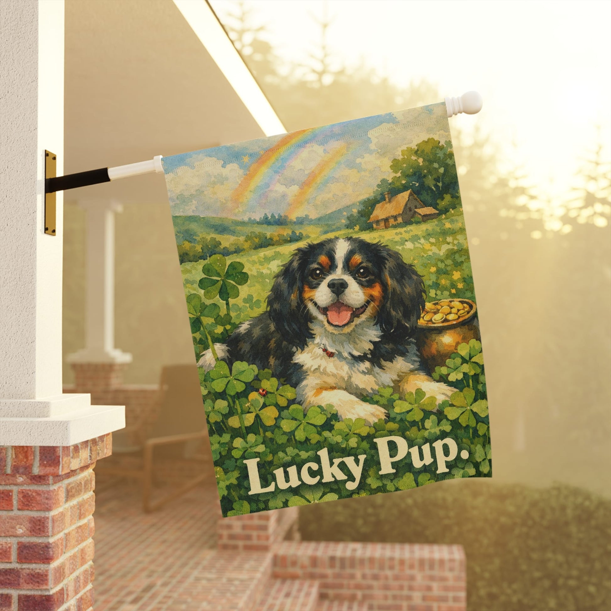 Personalized Cavalier St Patricks Day Garden Flag