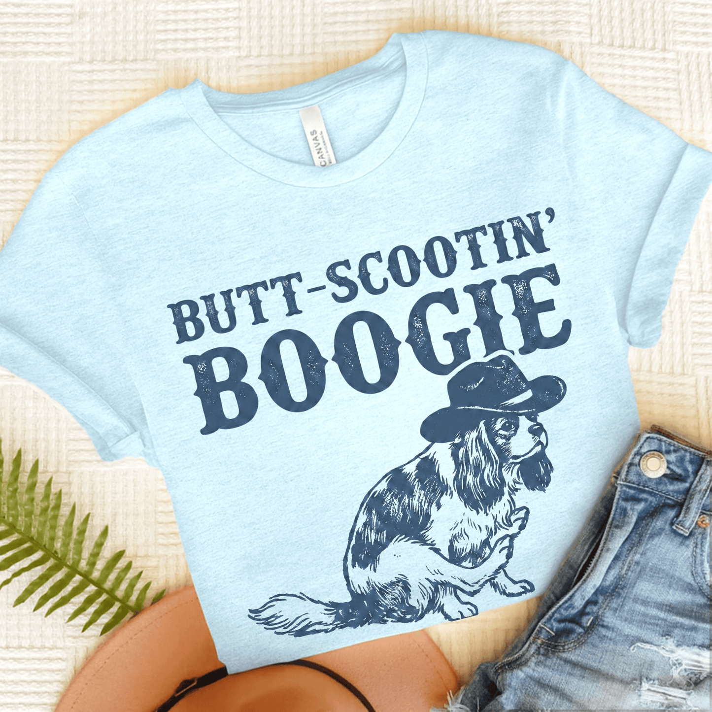 Personalized Cavalier Western Unisex TShirt Heather Ice Blue