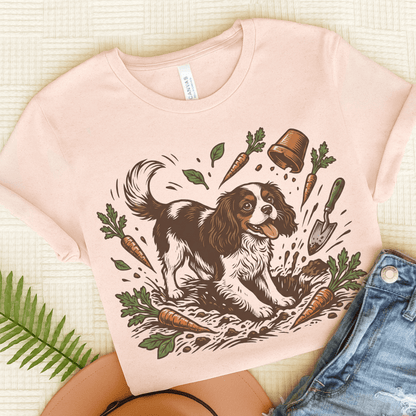Tricolor Cavalier Garden Helper Unisex TShirt Soft Pink
