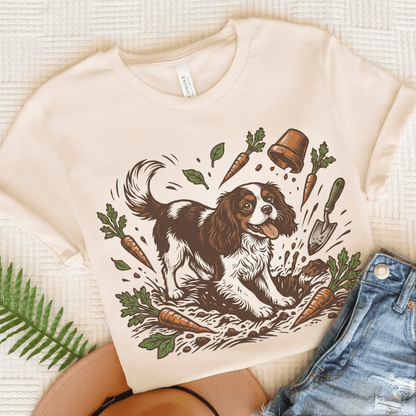 Tricolor Cavalier Garden Helper Unisex TShirt Natural