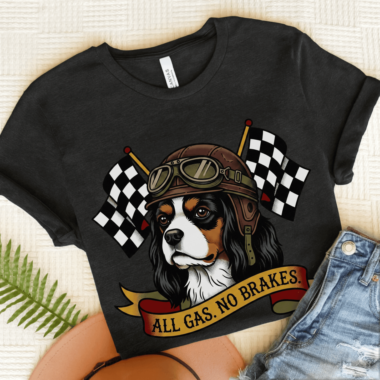 Personalized Cavalier Gas Race Car Unisex TShirt Dark Grey Heather