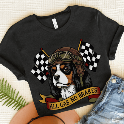 Personalized Cavalier Gas Race Car Unisex TShirt Dark Grey Heather