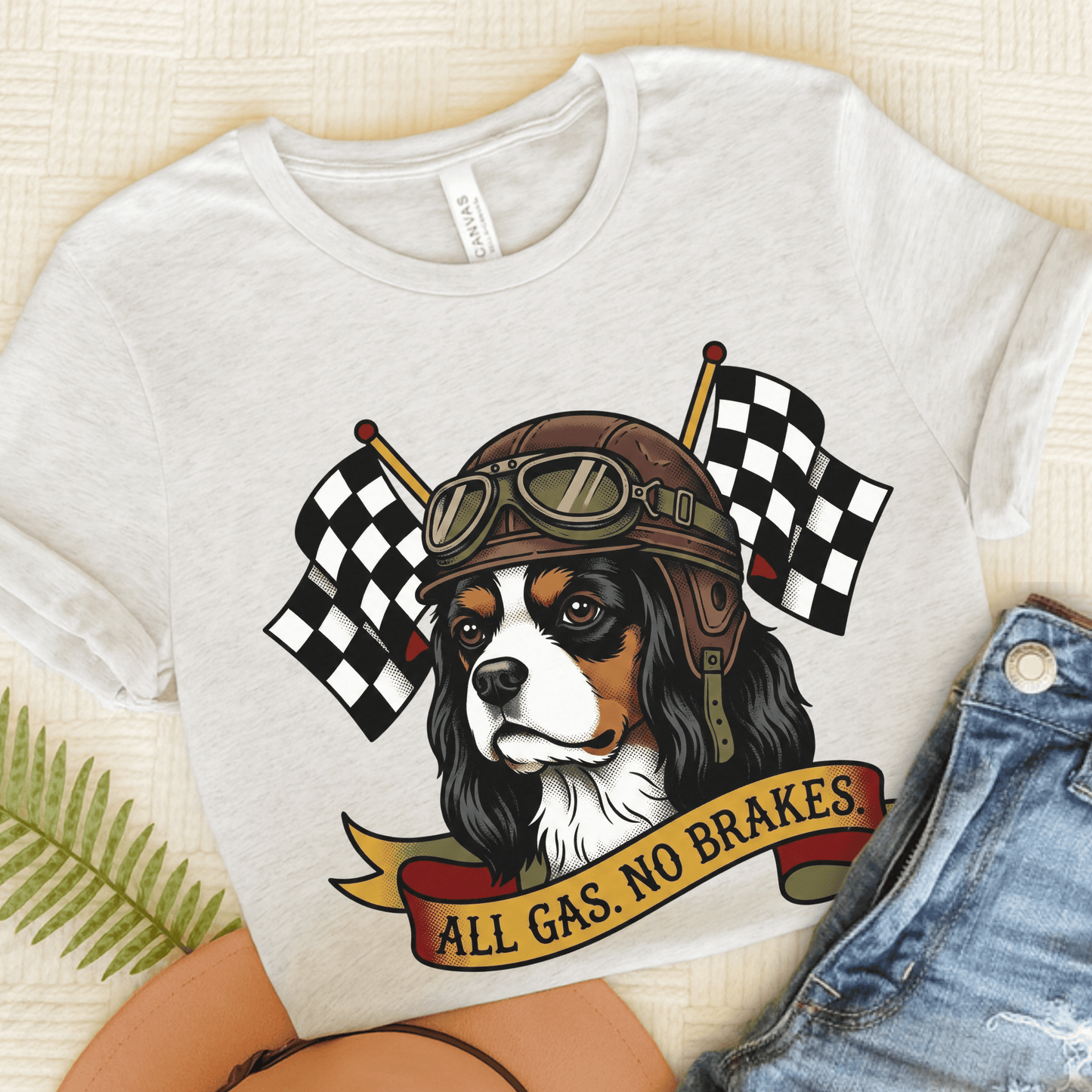 Personalized Cavalier Gas Race Car Unisex TShirt Ash