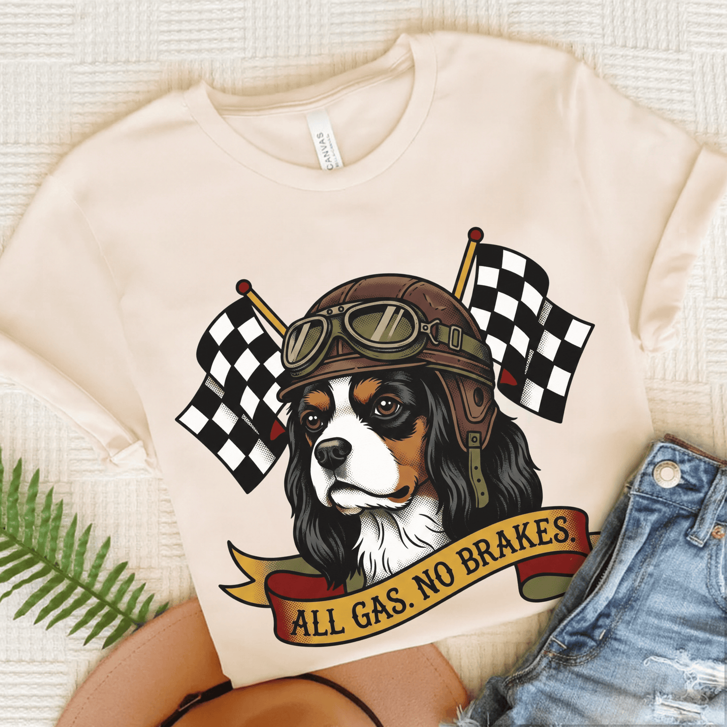 Personalized Cavalier Gas Race Car Unisex TShirt Natural