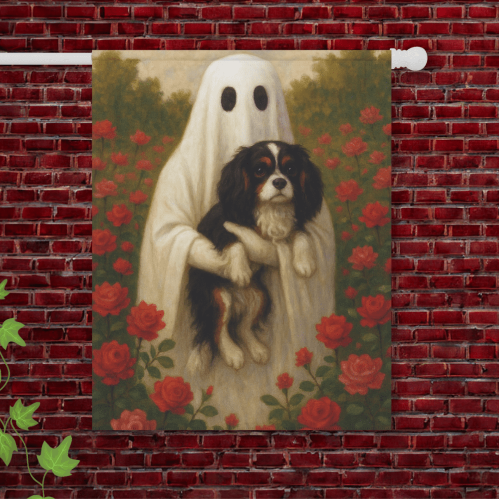 Tricolor Cavalier Ghostie Garden Flag 24.5'' × 32''