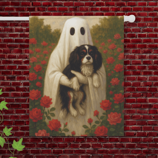 Personalized Cavalier Ghostie Garden Flag 24.5'' × 32''