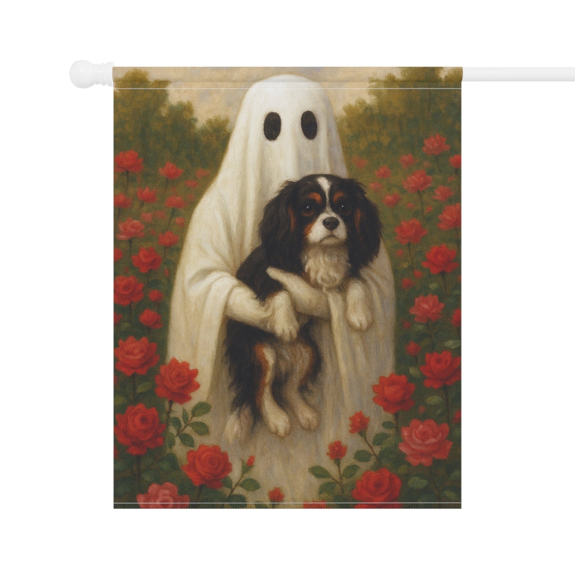 Tricolor Cavalier Ghostie Garden Flag