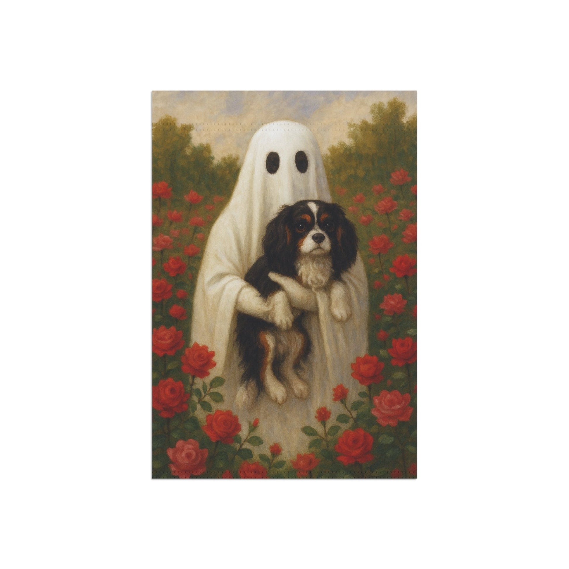 Tricolor Cavalier Ghostie Garden Flag