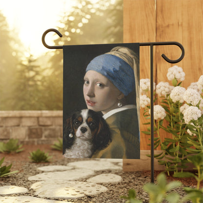 Personalized Cavalier Girl Pearl Earring Yard Flag