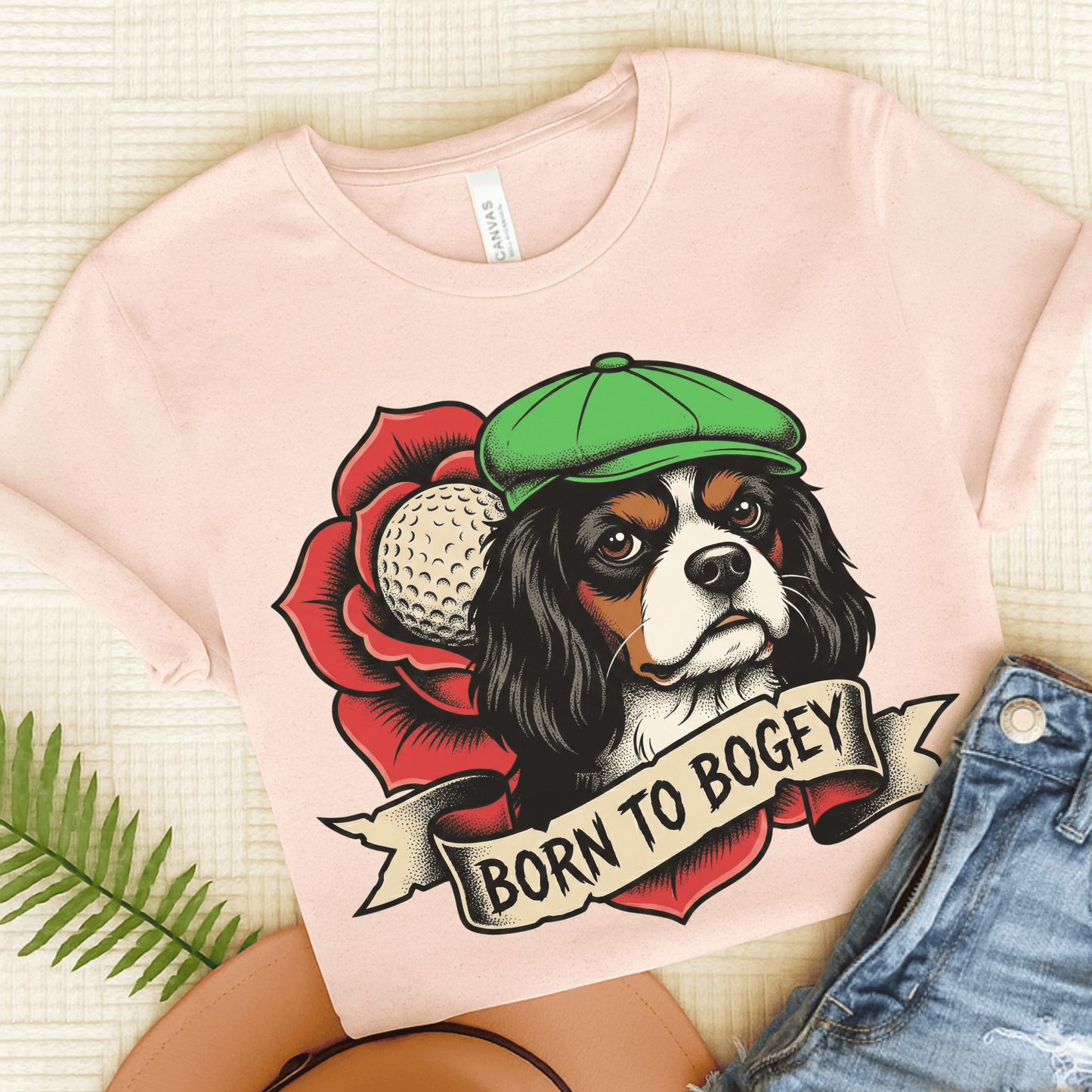 Personalized Cavalier Golf Club Unisex TShirt Soft Pink