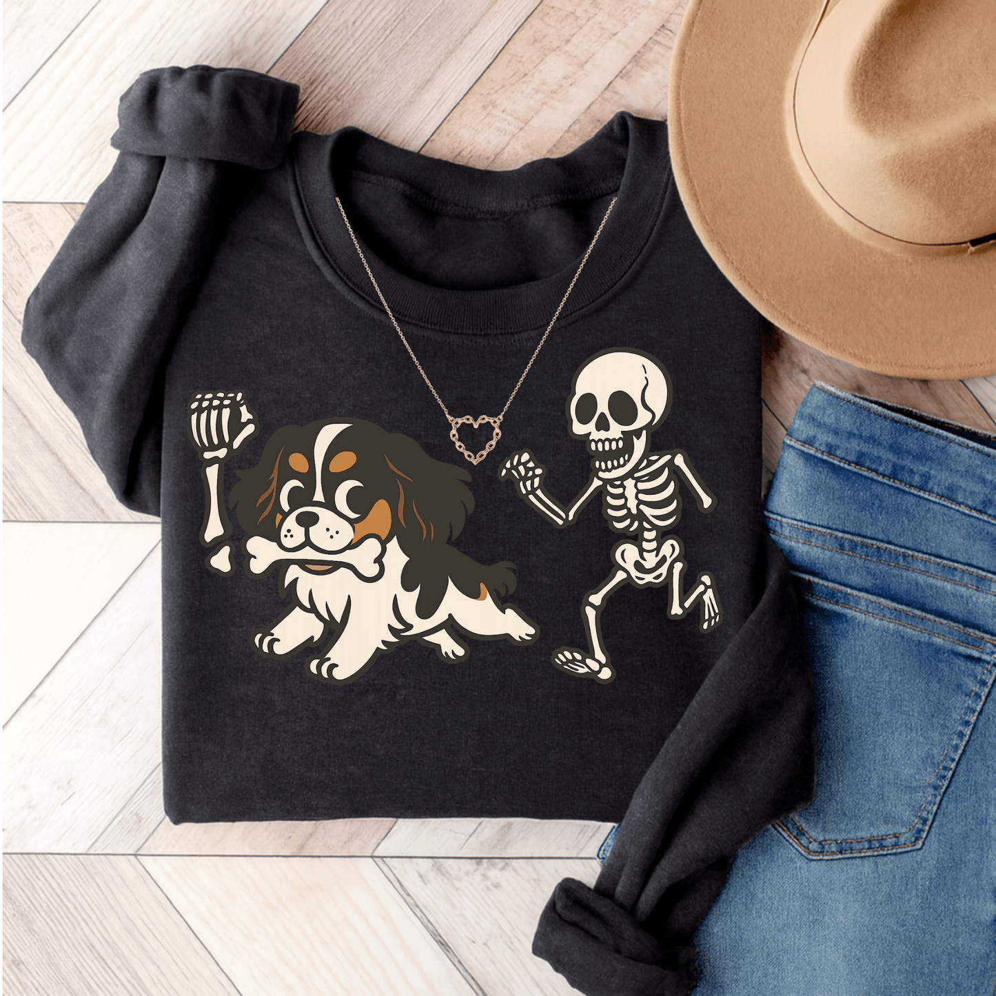 Tricolor Cavalier Grave Robber Sweatshirt Dark Heather