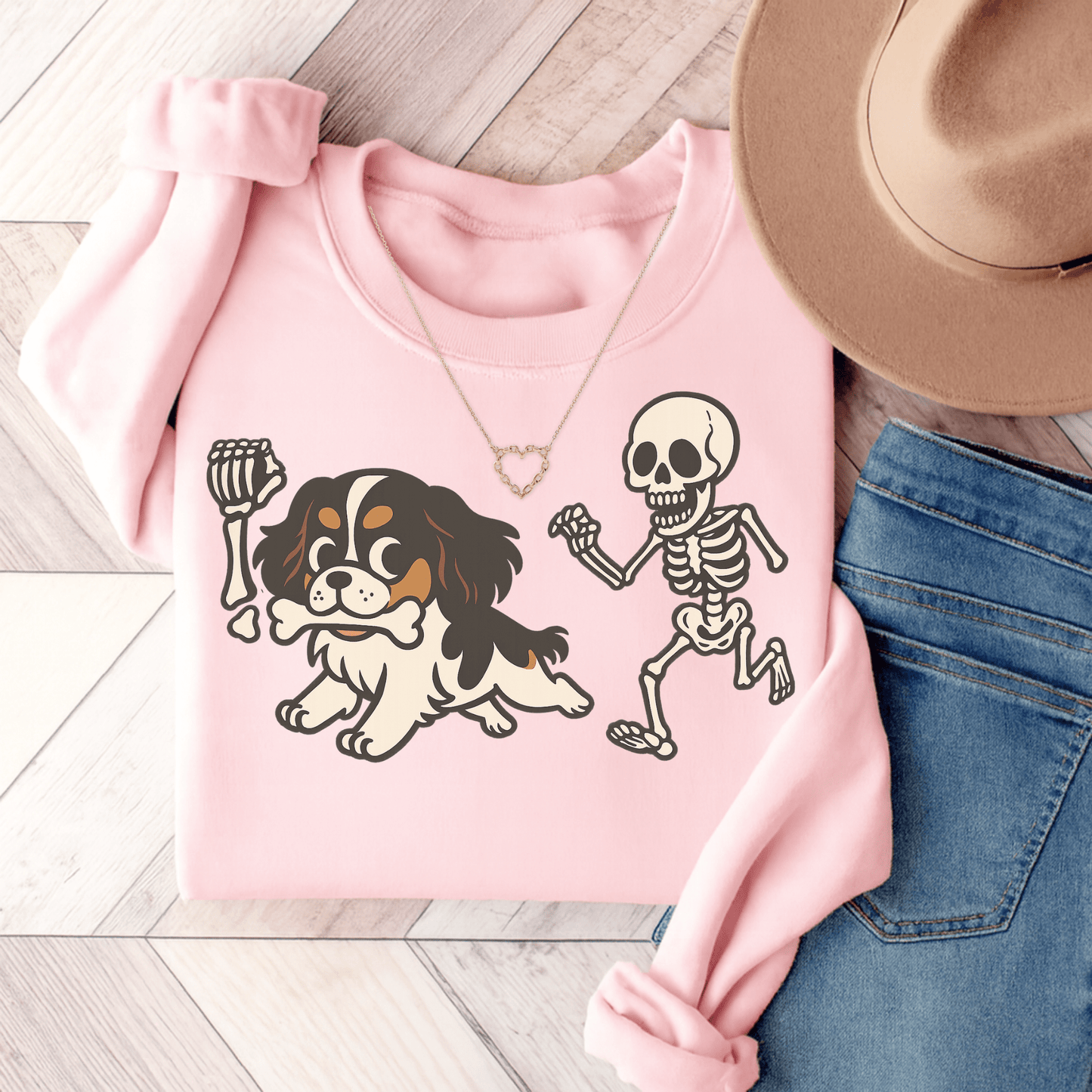 Tricolor Cavalier Grave Robber Sweatshirt Light Pink