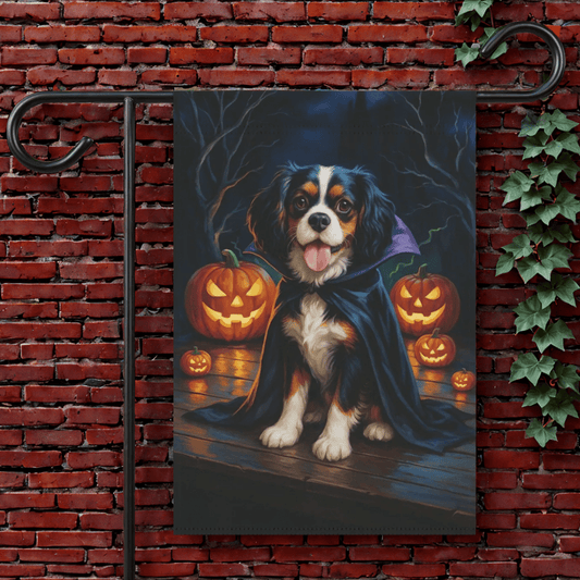 Printify Garden Flag 12'' × 18'' Tricolor Cavalier Halloween Yard Flag