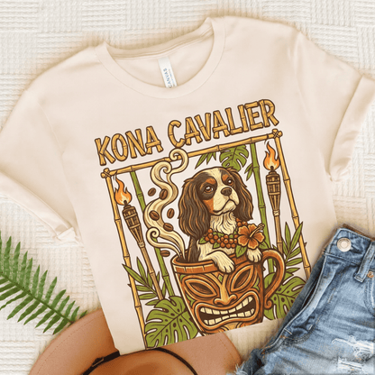 Personalized Cavalier Hawaiian Coffee Unisex TShirt Natural